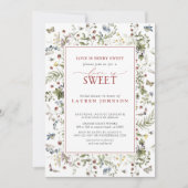 Invitation L'Amour Aux Fraises Est Berry Sweet Fête des marié (Devant)