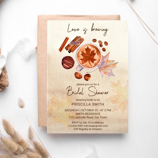 Invitation L'amour brasse automne nuptiale douche