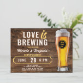 Invitation L'amour brasse Bière Couple's Coed Douche Bois (Debout devant)