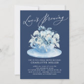 Invitation L'amour brasse Bleu Floral Bridal Thé Douche (Devant)