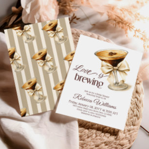 Invitation L'amour brasse Bow Espresso Martini Fête des marié