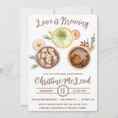 Invitation L'amour brasse, cacao chaud, Café, Fête des mariée (Devant)