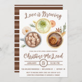 Invitation L'amour brasse, cacao chaud, Café, Fête des mariée (Devant / Derrière)