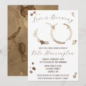 Invitation L'amour brasse, Café, Taches, Fête des mariées (Devant / Derrière)