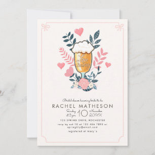 Invitation L'amour brasse de la bière en verre de bachelorett