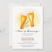 Invitation L'amour brasse de l'aquarelle Fête des mariées de (Devant)