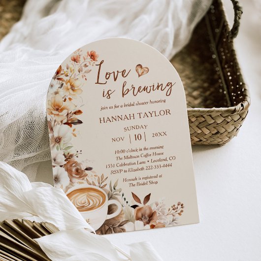 Invitation L'amour brasse du café Boho Douche nuptiale