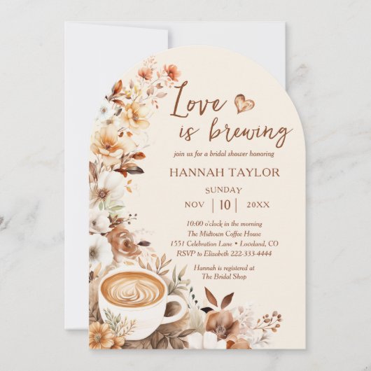 Invitation L'amour brasse du café Boho Douche nuptiale (Devant)