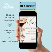 Invitation L'amour brasse du café Cocktail Fête des mariées