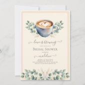 Invitation L'amour brasse du café Fête des mariées Eucalyptus (Devant)