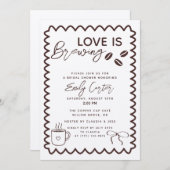 Invitation L'amour brasse du café Thème Fête des mariées (Devant / Derrière)