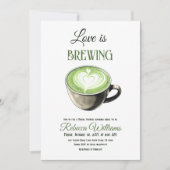 Invitation L'amour brasse du café Thème Matcha Fête des marié (Devant)