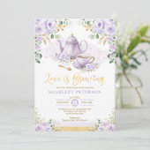 Invitation L'amour brasse du thé à la Fête des mariées de fle (Debout devant)