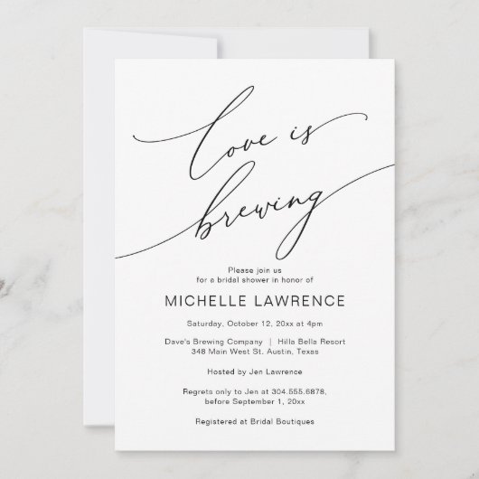 Invitation L'amour brasse, fête de la Fête des mariées (Devant)