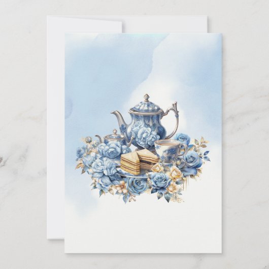 Invitation l'amour brasse fête délft bleu floral Chinoiseri (Dos)