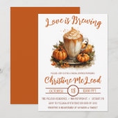 Invitation L'amour brasse, Fête des mariées Citrouille épice (Devant / Derrière)