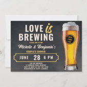 Invitation L'amour brasse la bière Couple's Coed Shower Chalk (Devant)