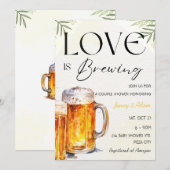 Invitation L'amour brasse la bière Wedding shower mariée (Devant / Derrière)