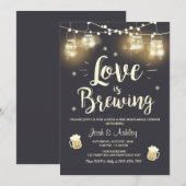 Invitation L'amour brasse la douche nuptiale de répétition de (Devant / Derrière)