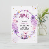 Invitation l'amour brasse la douche nuptiale lilas lavender (Debout devant)