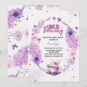 Invitation l'amour brasse la douche nuptiale lilas lavender (Devant / Derrière)
