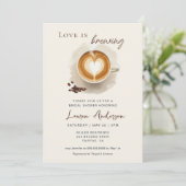 Invitation L'amour brasse la Fête des mariées au café (Debout devant)