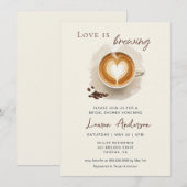 Invitation L'amour brasse la Fête des mariées au café (Devant / Derrière)