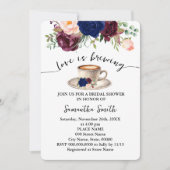 Invitation L'amour brasse la Fête des mariées bleue Café Part (Devant)