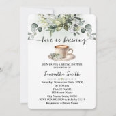 Invitation L'amour brasse la Fête des mariées Café Eucalyptus (Devant)