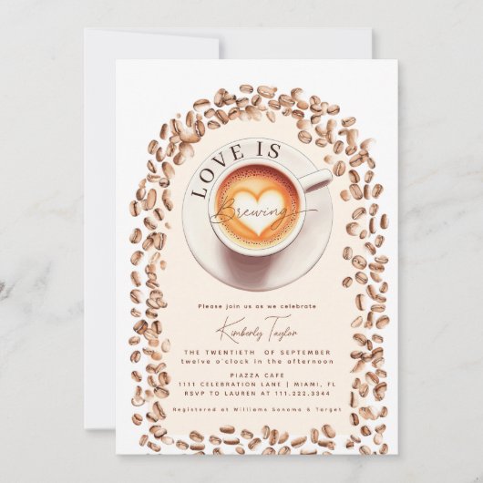 Invitation L'amour brasse la Fête des mariées cardiaque de la (Devant)