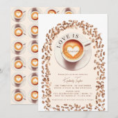 Invitation L'amour brasse la Fête des mariées cardiaque de la (Devant / Derrière)