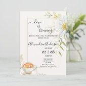 Invitation L'amour brasse la Fête des mariées Chrysanthème (Debout devant)