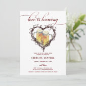 Invitation L'amour brasse la Fête des mariées de bière de coe (Debout devant)