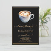 Invitation L'amour brasse la Fête des mariées de café (Debout devant)