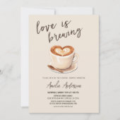 Invitation L'amour brasse la Fête des mariées de café (Devant)