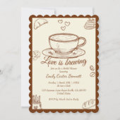 Invitation L'amour brasse la Fête des mariées de café (Devant)