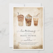 Invitation L'amour brasse la Fête des mariées de café (Devant)