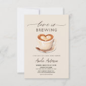 Invitation L'amour brasse la Fête des mariées de café (Devant)