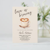 Invitation L'amour brasse la Fête des mariées de café (Debout devant)