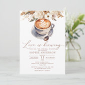 Invitation L'amour brasse la Fête des mariées de café (Debout devant)