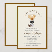 Invitation L'amour brasse la Fête des mariées de café dans (Devant / Derrière)