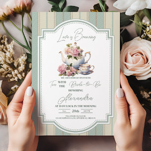 Invitation L'amour brasse la Fête des mariées de Tea Party