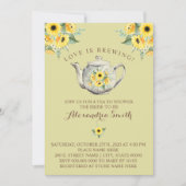 Invitation L'amour brasse la Fête des mariées de thé Fleurs d (Devant)