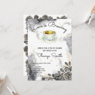 Invitation L'amour brasse la Fête des mariées de thé Rose Bla