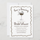 Invitation L'amour brasse la Fête des mariées Espresso Martin (Devant)