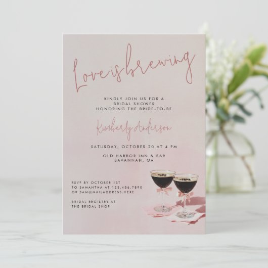 Invitation L'amour brasse la Fête des mariées Espresso Martin (Debout devant)