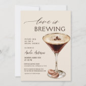 Invitation L'amour brasse la Fête des mariées Espresso Martin (Devant)