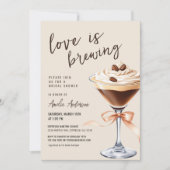 Invitation L'amour brasse la Fête des mariées Espresso Martin (Devant)