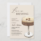 Invitation L'amour brasse la Fête des mariées Espresso Martin (Devant)