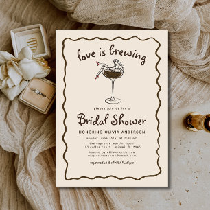 Invitation L'amour brasse la Fête des mariées Espresso Martin